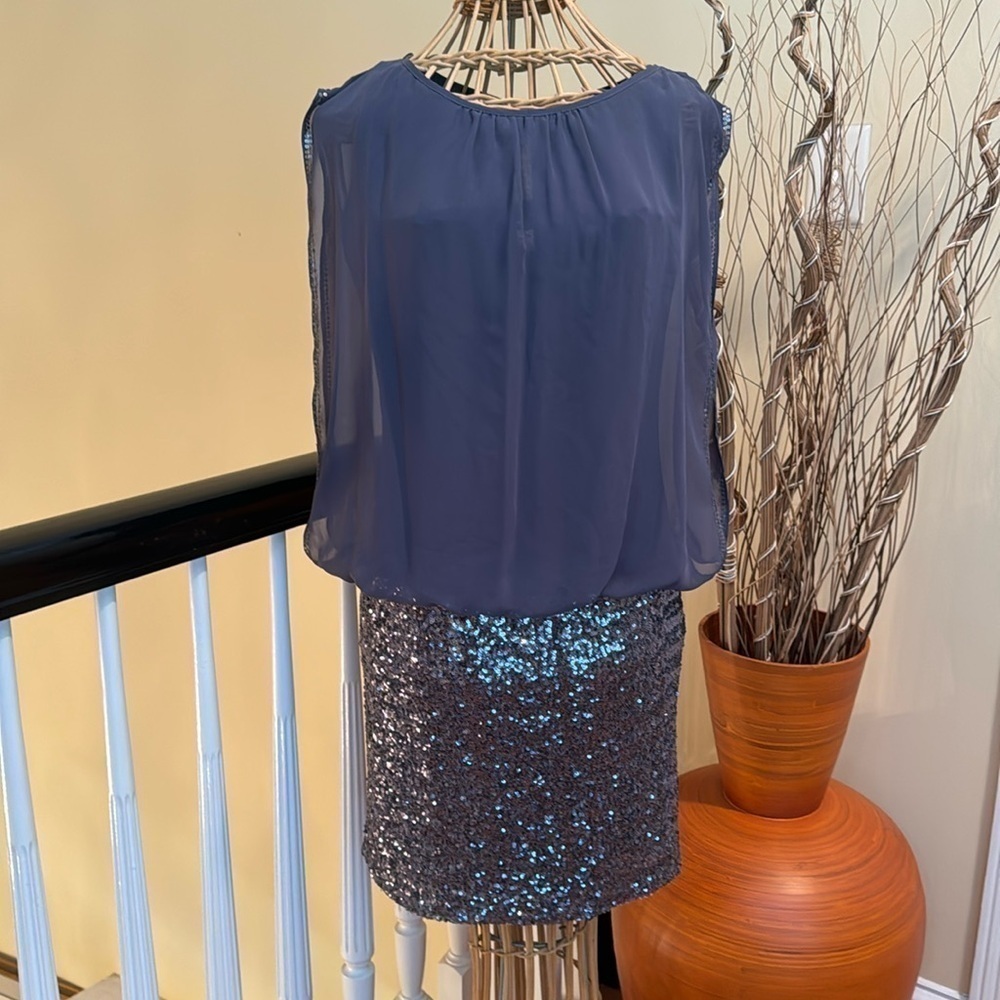 Cach’e NWT Gray dress with sparkly skirt